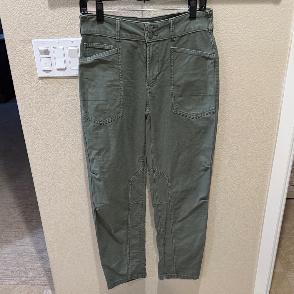 Pilcro Olive Green Cropped Utility Pants